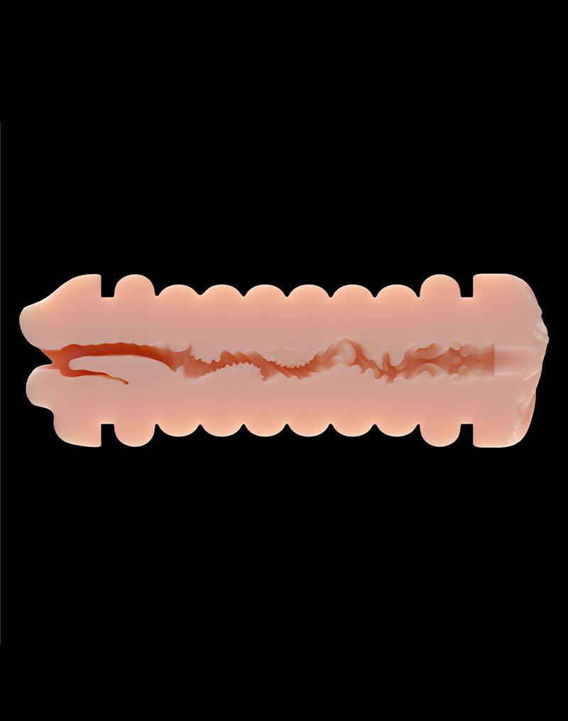 LoveToy - Virgin-Skin Blowout - Double-Sided Stroker Masturbator - Vagina and Mouth - Light Skin Tone - Erotiekvoordeel.nl