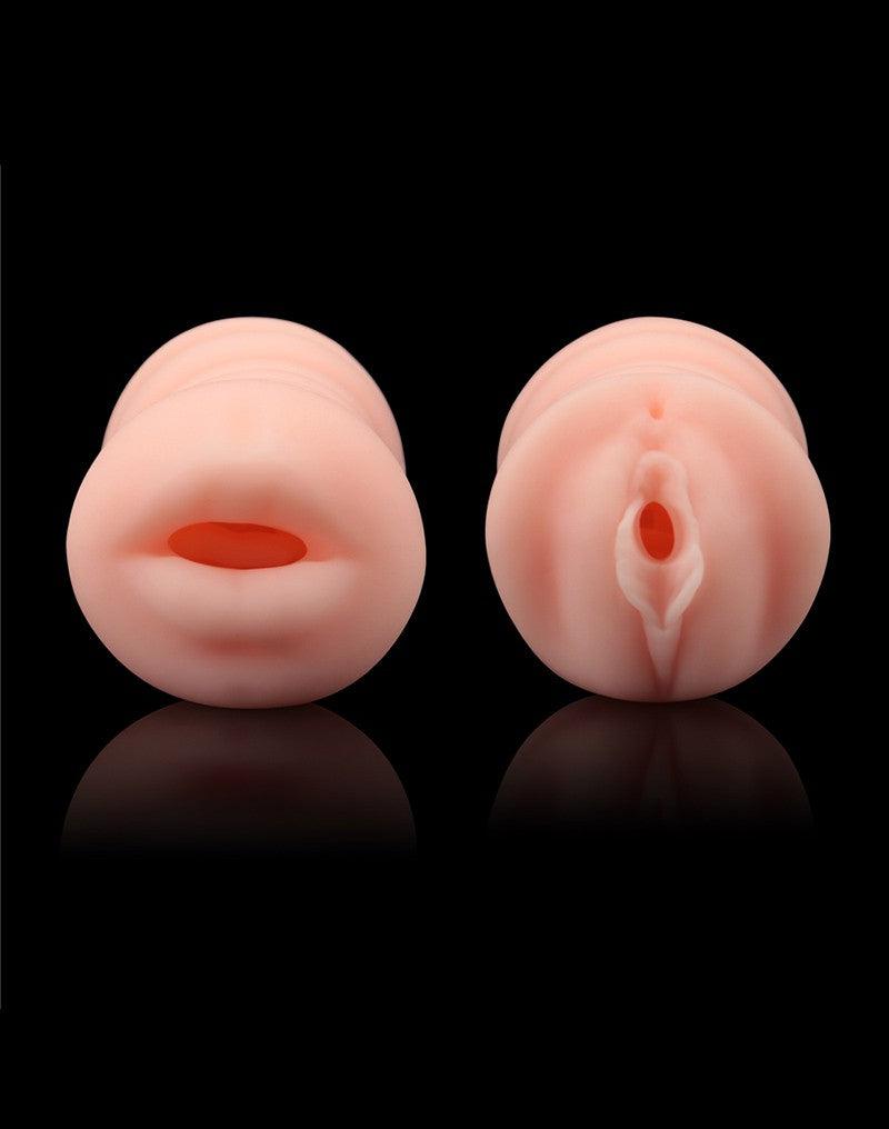 LoveToy - Virgin-Skin Blowout - Double-Sided Stroker Masturbator - Vagina and Mouth - Light Skin Tone - Erotiekvoordeel.nl