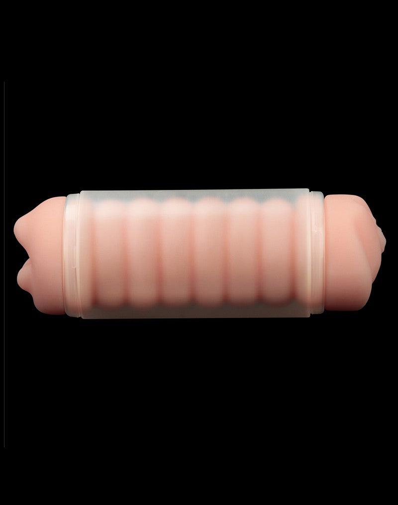 LoveToy - Virgin-Skin Blowout - Double-Sided Stroker Masturbator - Vagina and Mouth - Light Skin Tone - Erotiekvoordeel.nl