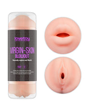 LoveToy - Virgin-Skin Blowout - Double-Sided Stroker Masturbator - Vagina and Mouth - Light Skin Tone - Erotiekvoordeel.nl