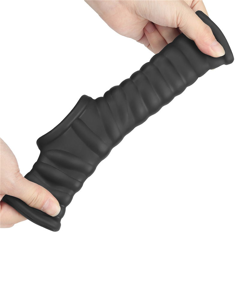 LoveToy - Wave Knights Ring - Vibrating Penis and Scrotum Sleeve - Ø 2.8 cm - Black-Erotiekvoordeel.nl