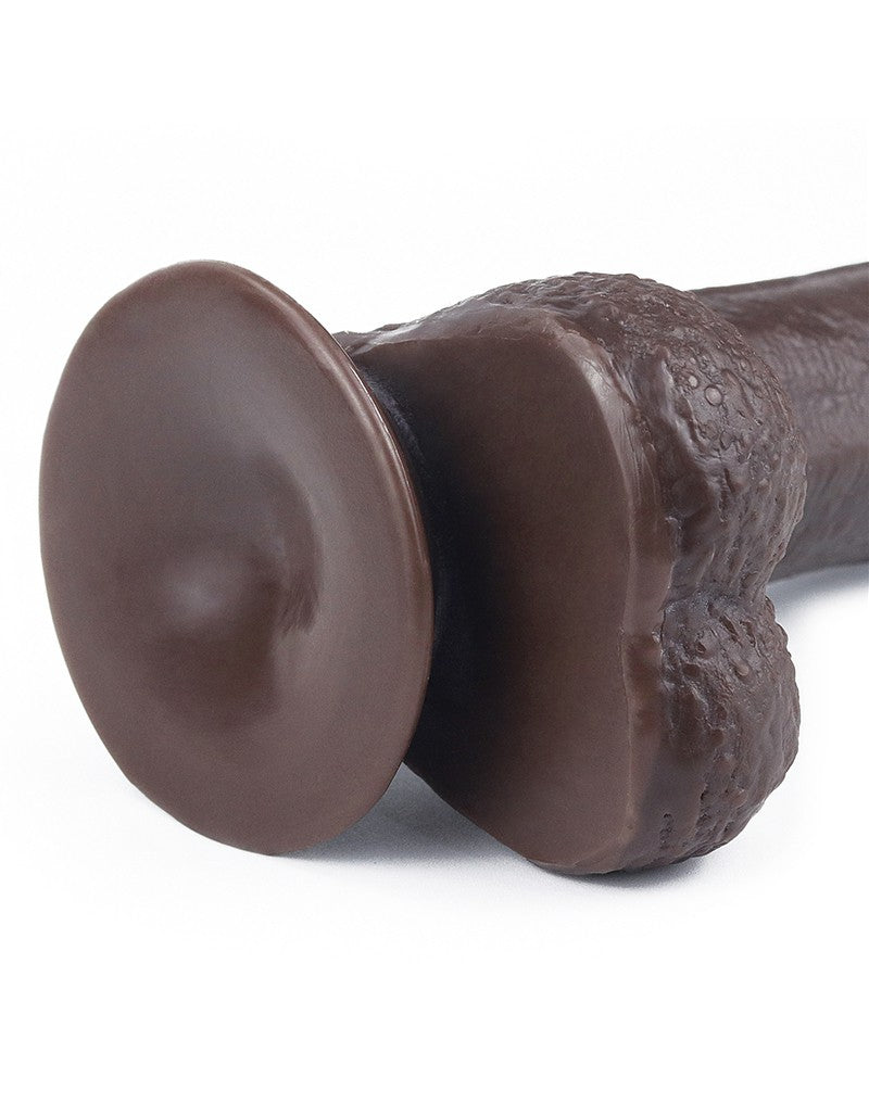 LoveToy - Dildo Met Sliding Skin Technologie - 17.5 x 3.5 cm - Bruin-Erotiekvoordeel.nl