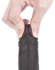 LoveToy - Dildo Met Sliding Skin Technologie - 17.5 x 3.5 cm - Bruin-Erotiekvoordeel.nl