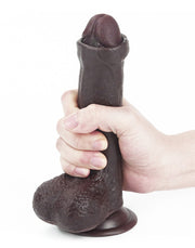 LoveToy - Dildo Met Sliding Skin Technologie - 17.5 x 3.5 cm - Bruin-Erotiekvoordeel.nl