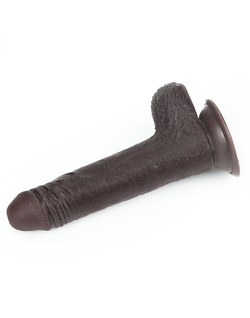LoveToy - Dildo Met Sliding Skin Technologie - 17.5 x 3.5 cm - Bruin-Erotiekvoordeel.nl