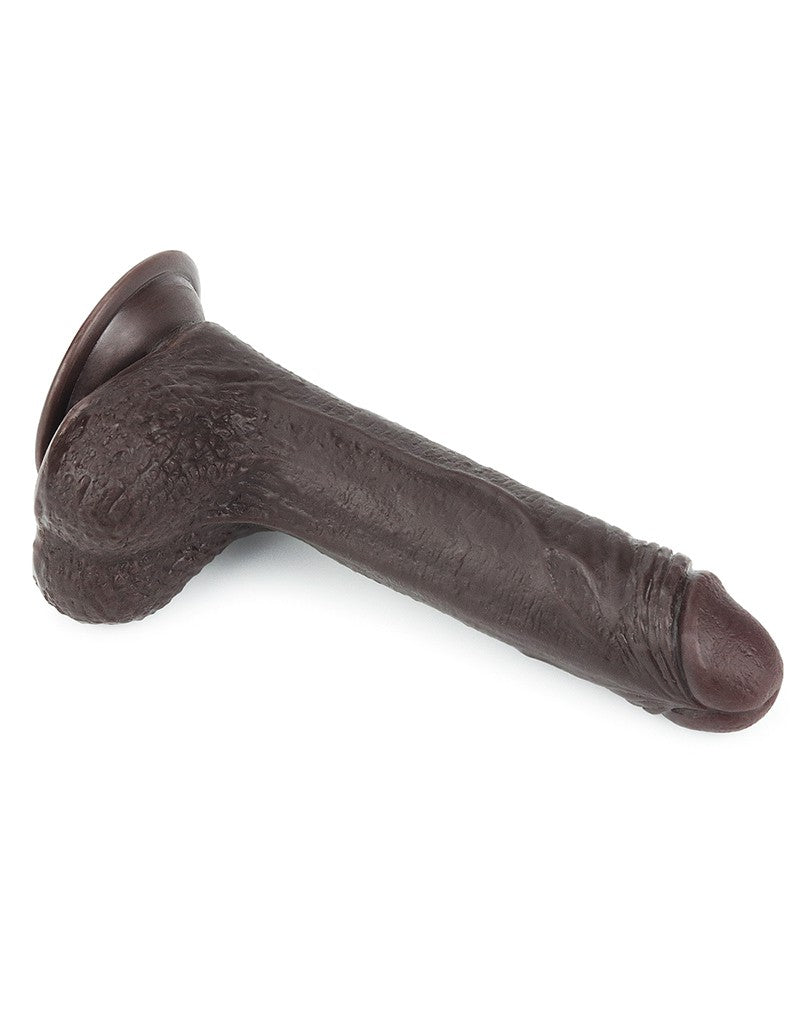 LoveToy - Dildo Met Sliding Skin Technologie - 17.5 x 3.5 cm - Bruin-Erotiekvoordeel.nl