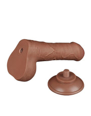 LoveToy - Dildo Met Sliding Skin Technologie - 18.3 x 3.5 cm - Verwijderbare Zuignap - Medium Huidskleur-Erotiekvoordeel.nl