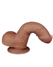 LoveToy - Dildo Met Sliding Skin Technologie - 18.3 x 3.5 cm - Verwijderbare Zuignap - Medium Huidskleur-Erotiekvoordeel.nl