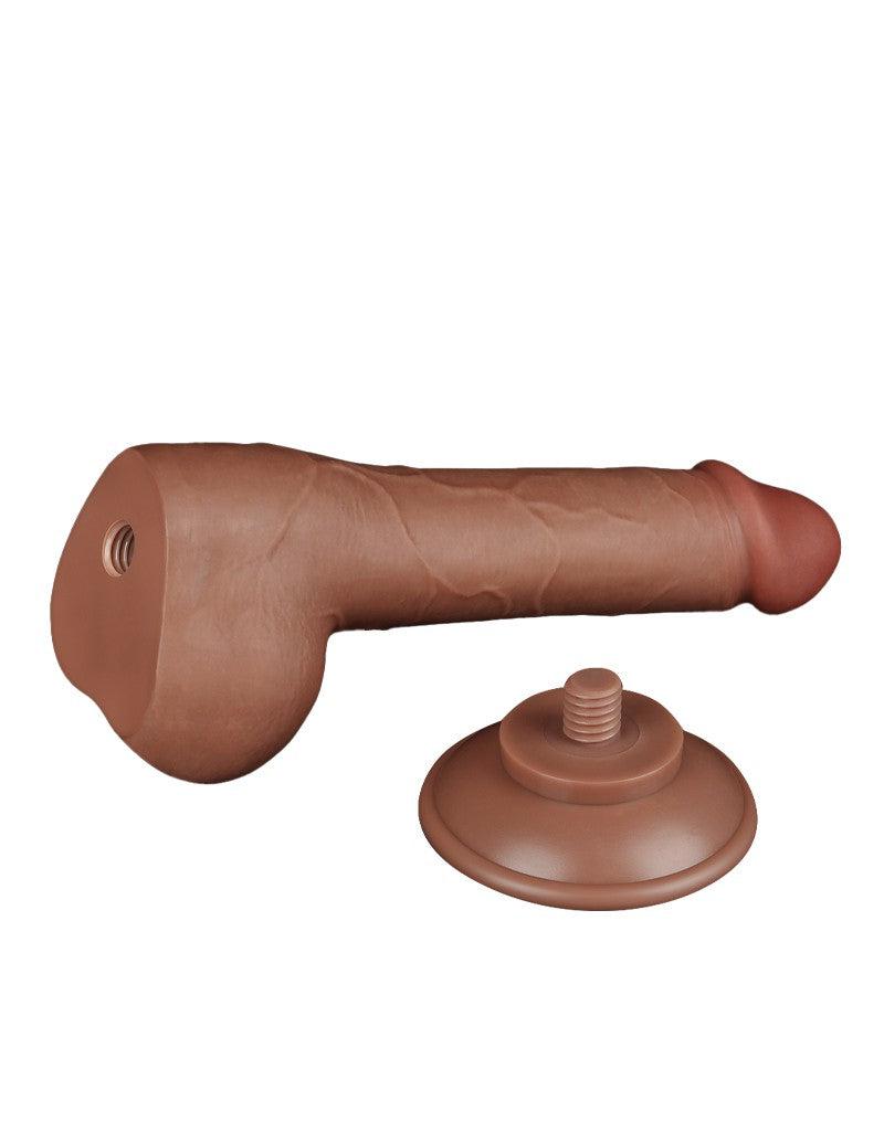 LoveToy - Dildo Met Sliding Skin Technologie - 19.5 x 3.6 cm - Verwijderbare Zuignap - Medium Huidskleur-Erotiekvoordeel.nl