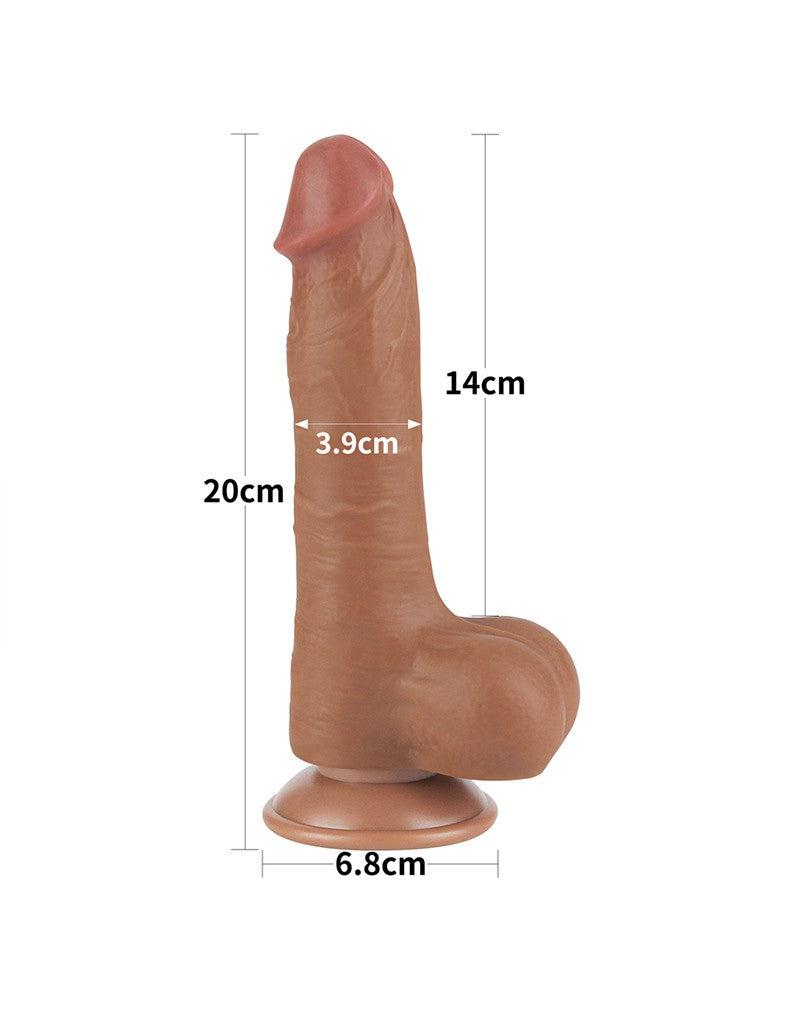 LoveToy - Dildo Met Sliding Skin Technologie - 20 x 3.9 cm - Verwijderbare Zuignap - Medium Huidskleur-Erotiekvoordeel.nl