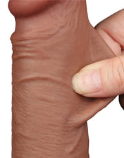 LoveToy - Dildo Met Sliding Skin Technologie - 20 x 3.9 cm - Verwijderbare Zuignap - Medium Huidskleur-Erotiekvoordeel.nl