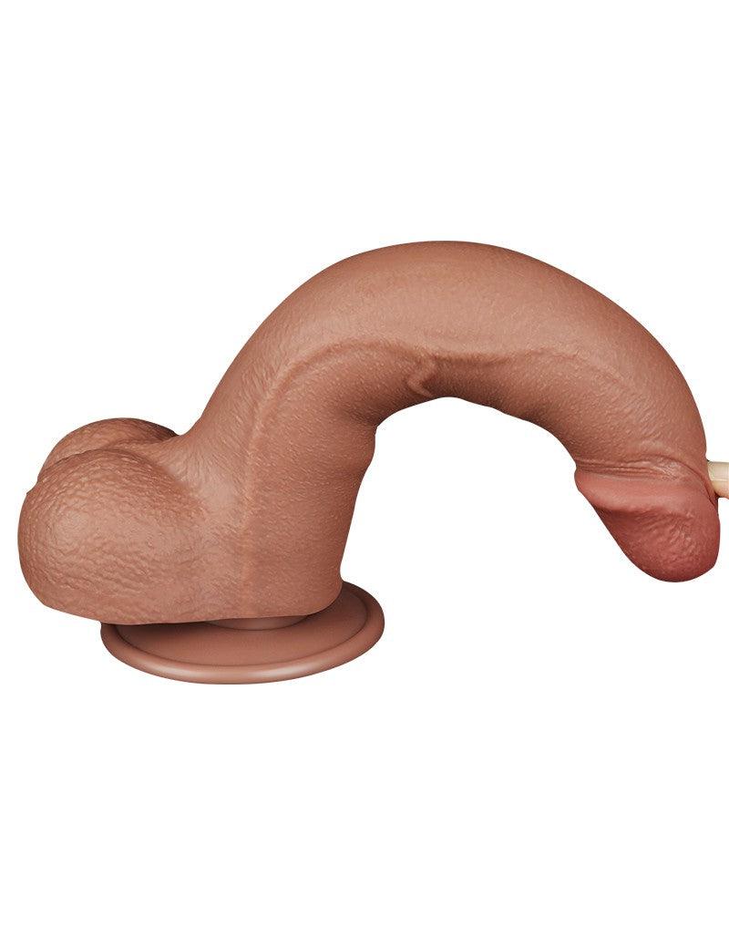 LoveToy - Dildo Met Sliding Skin Technologie - 20 x 4 cm - Verwijderbare Zuignap - Medium Huidskleur-Erotiekvoordeel.nl