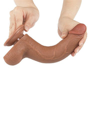 LoveToy - Dildo Met Sliding Skin Technologie - 20 x 4 cm - Verwijderbare Zuignap - Medium Huidskleur-Erotiekvoordeel.nl