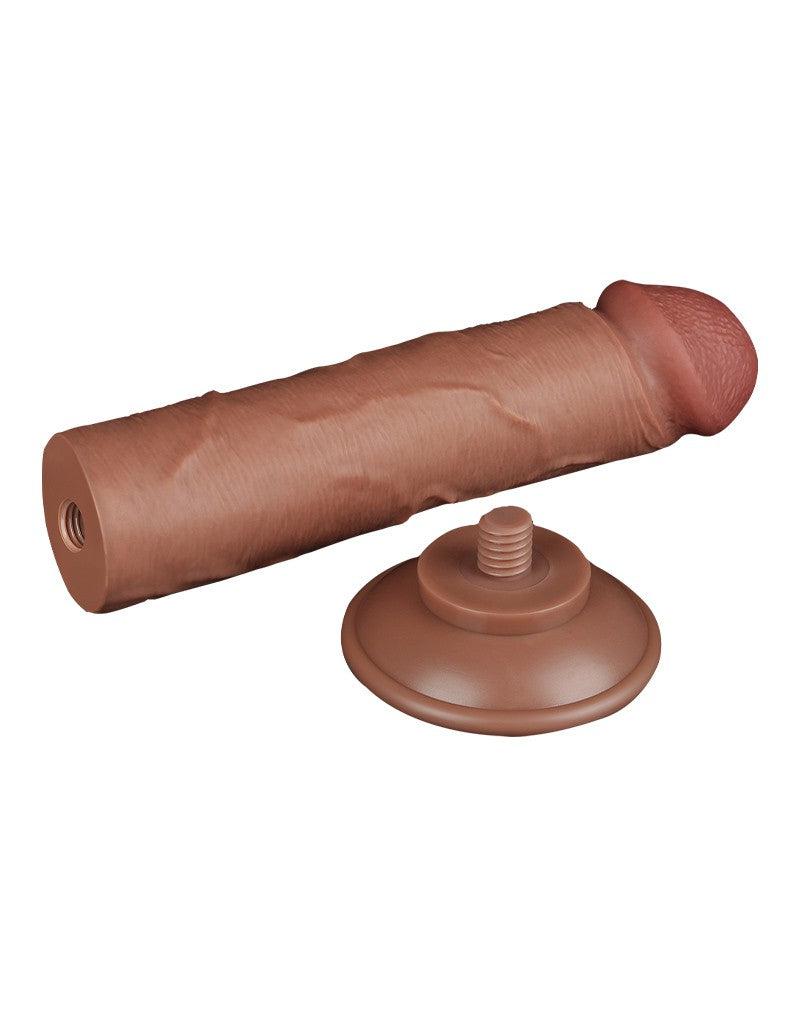LoveToy - Dildo Met Sliding Skin Technologie - 20.8 x 3.8 cm - Verwijderbare Zuignap - Medium Huidskleur-Erotiekvoordeel.nl