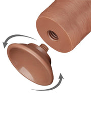 LoveToy - Dildo Met Sliding Skin Technologie - 20.8 x 3.8 cm - Verwijderbare Zuignap - Medium Huidskleur-Erotiekvoordeel.nl