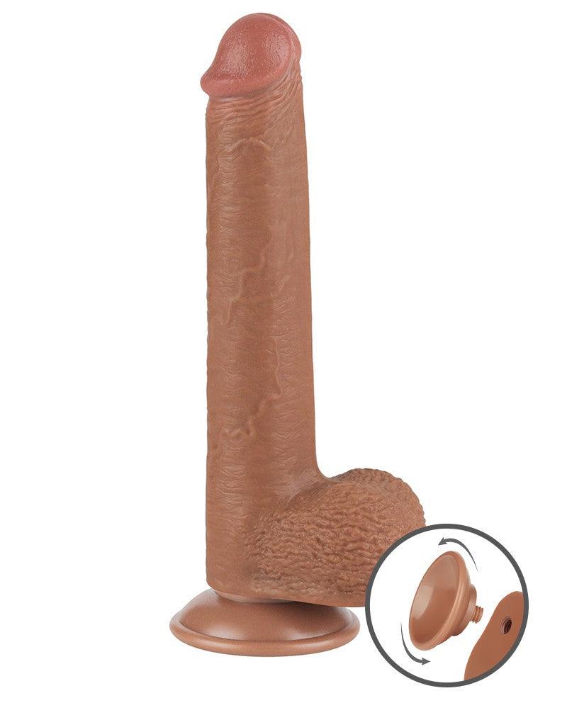 LoveToy - Dildo Met Sliding Skin Technologie - 22 x 3.7 cm - Verwijderbare Zuignap - Medium Huidskleur-Erotiekvoordeel.nl