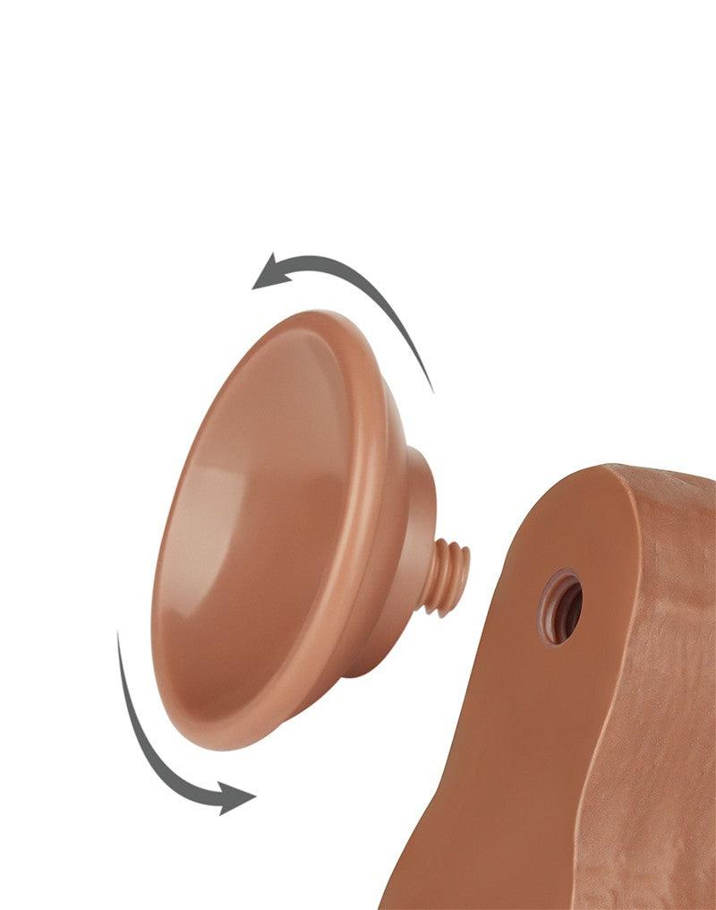 LoveToy - Dildo Met Sliding Skin Technologie - 22 x 4.3 cm - Verwijderbare Zuignap - Medium Huidskleur-Erotiekvoordeel.nl