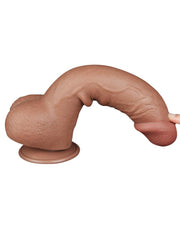 LoveToy - Dildo Met Sliding Skin Technologie - 24 x 4.3 cm - Verwijderbare Zuignap - Lichte Huidskleur-Erotiekvoordeel.nl