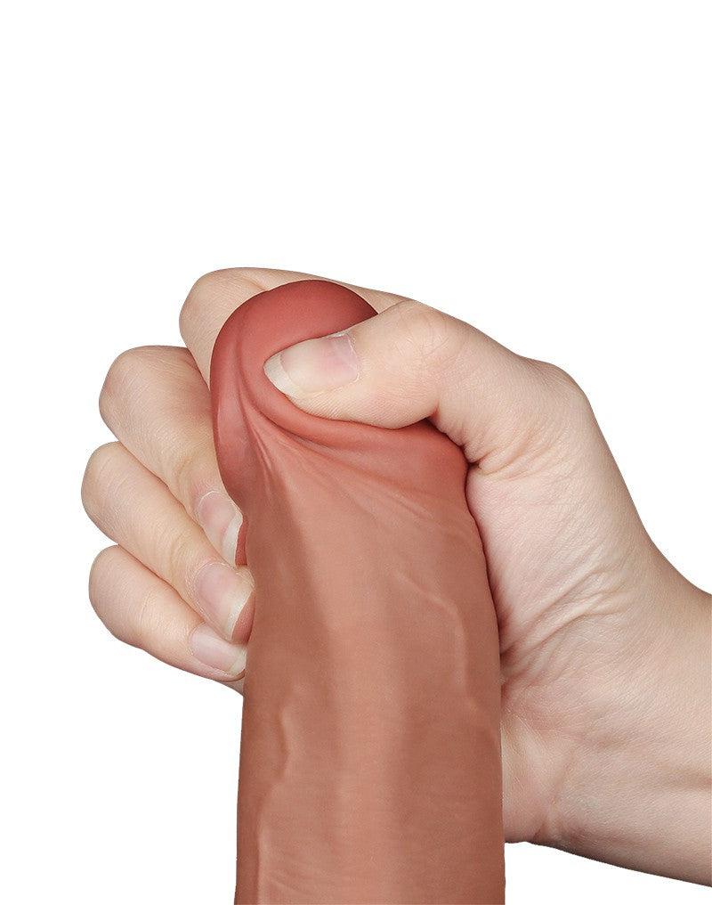 LoveToy - Dildo Met Sliding Skin Technologie - 24 x 4.3 cm - Verwijderbare Zuignap - Lichte Huidskleur-Erotiekvoordeel.nl