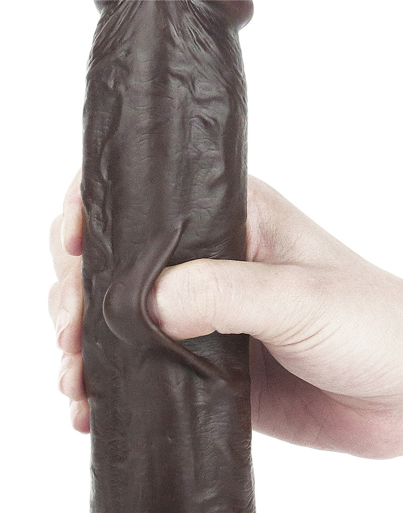 LoveToy - Dildo Met Sliding Skin Technologie - 24 x 4.5 cm - Bruin-Erotiekvoordeel.nl
