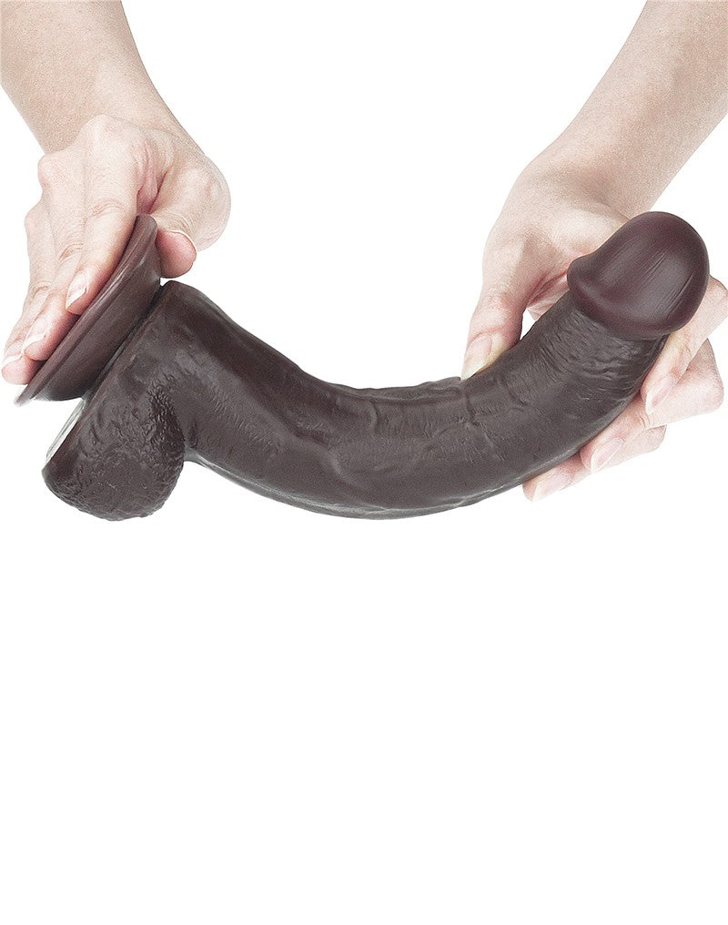 LoveToy - Dildo Met Sliding Skin Technologie - 24 x 4.5 cm - Bruin-Erotiekvoordeel.nl