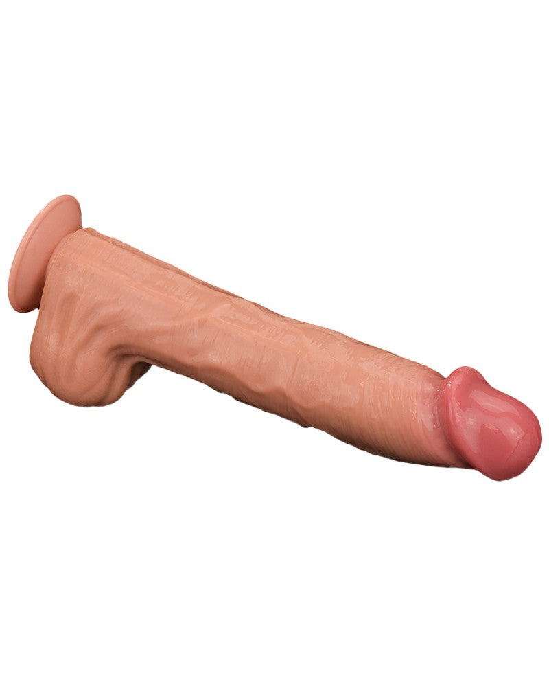LoveToy - Dildo Met Sliding Skin Technologie - 36 x 6.6 cm - Lichte Huidskleur-Erotiekvoordeel.nl