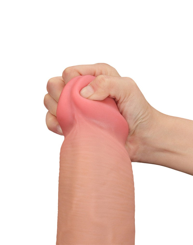 LoveToy - Dildo Met Sliding Skin Technologie - 36 x 6.6 cm - Lichte Huidskleur-Erotiekvoordeel.nl