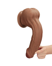 LoveToy - Sliding Skin Dildo - Lengte 29 cm - Bruin-Erotiekvoordeel.nl