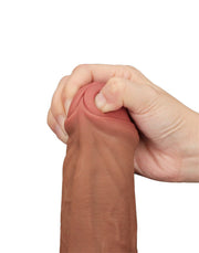 LoveToy - Sliding Skin Dildo - Lengte 29 cm - Bruin-Erotiekvoordeel.nl