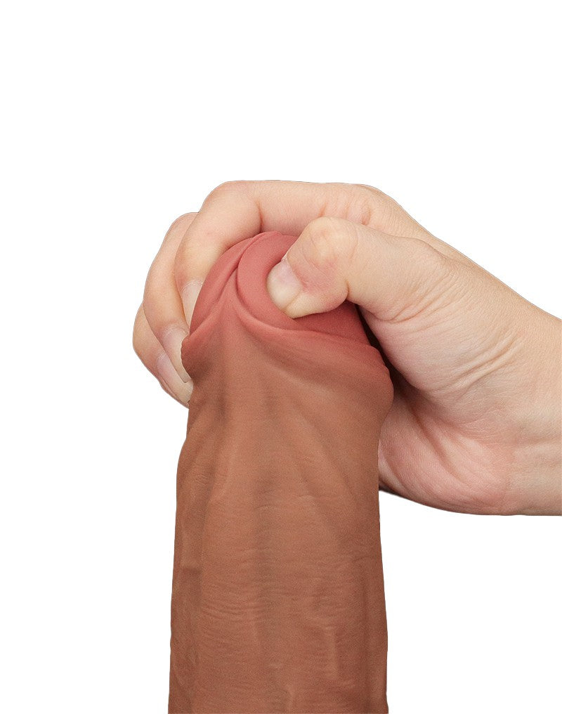 LoveToy - Sliding Skin Dildo - Lengte 29 cm - Bruin-Erotiekvoordeel.nl