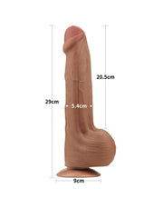 LoveToy - Sliding Skin Dildo - Lengte 29 cm - Bruin-Erotiekvoordeel.nl