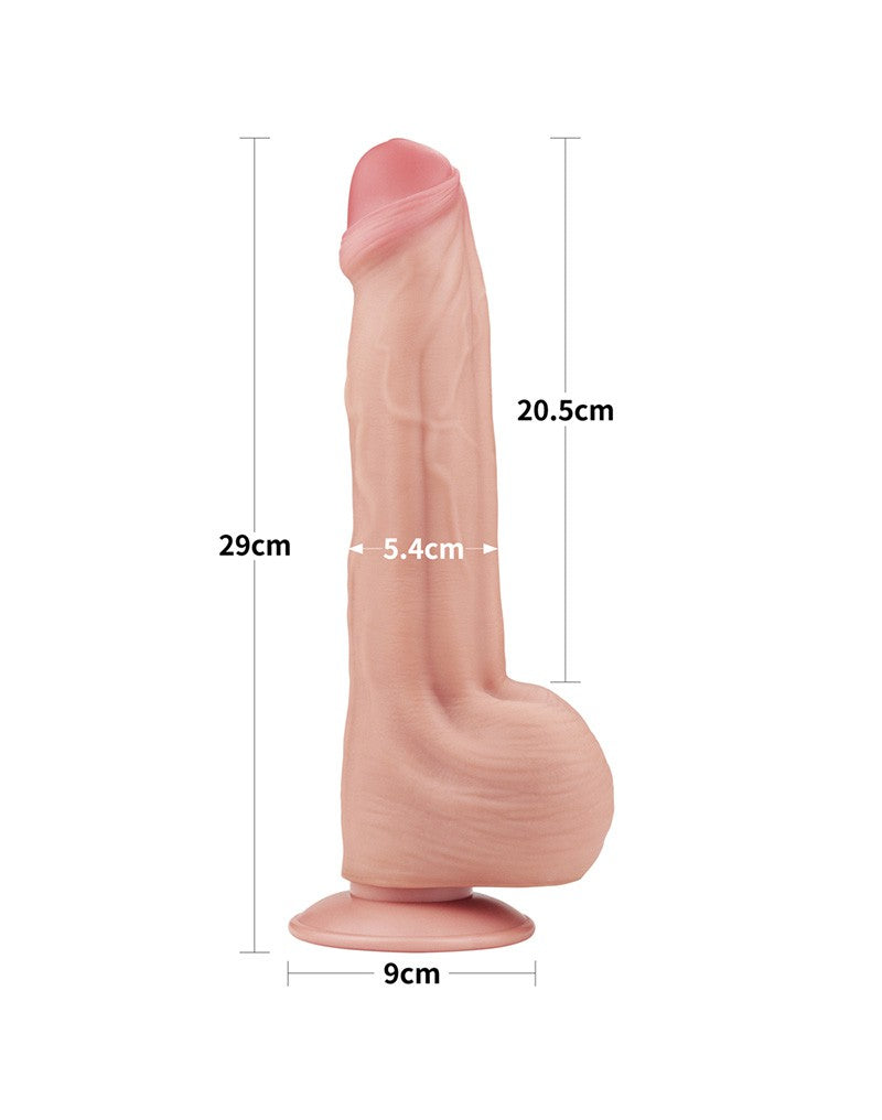 LoveToy - Sliding Skin Dildo - Lengte 29 cm - Lichte Huidskleur-Erotiekvoordeel.nl