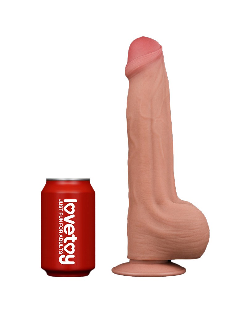 LoveToy - Sliding Skin Dildo - Lengte 29 cm - Lichte Huidskleur-Erotiekvoordeel.nl