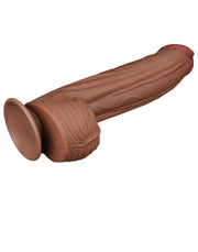 LoveToy - Sliding Skin Dildo - Lengte 31 cm - Bruin-Erotiekvoordeel.nl