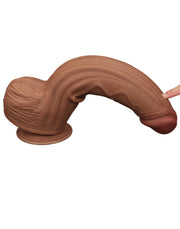 LoveToy - Sliding Skin Dildo - Lengte 31 cm - Bruin-Erotiekvoordeel.nl