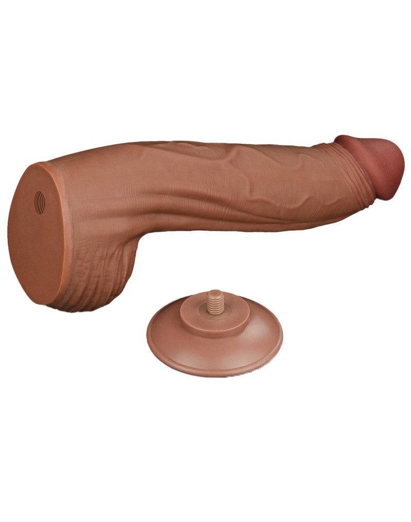 LoveToy - Sliding Skin Dildo - Lengte 31 cm - Bruin-Erotiekvoordeel.nl