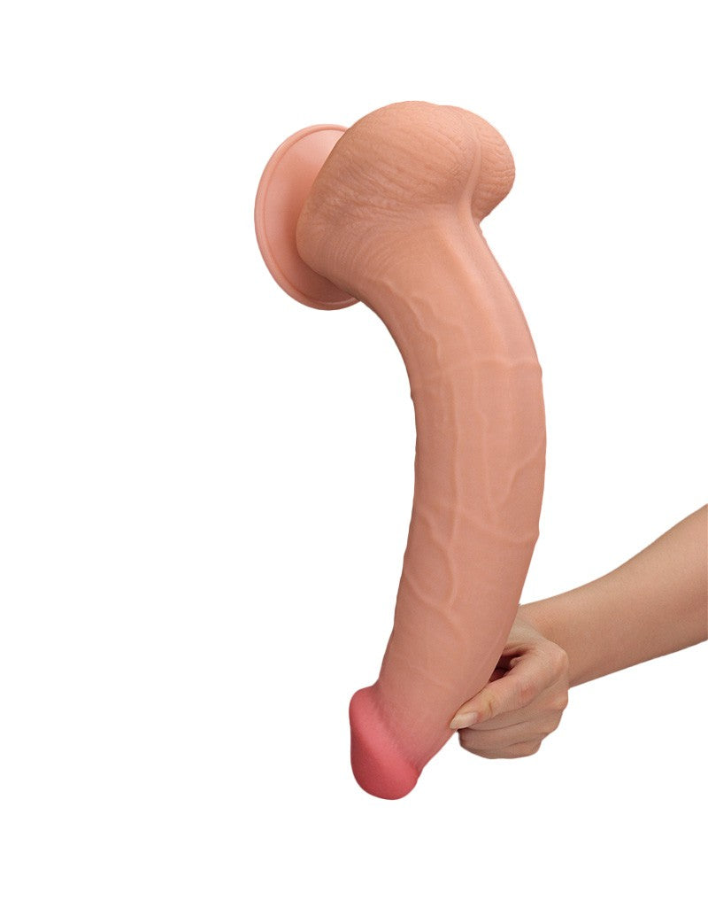 LoveToy - Sliding Skin Dildo - Lengte 34 cm - Lichte Huidskleur-Erotiekvoordeel.nl