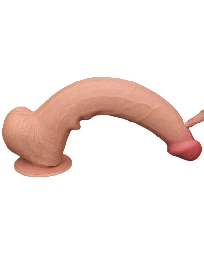 LoveToy - Sliding Skin Dildo - Lengte 34 cm - Lichte Huidskleur-Erotiekvoordeel.nl