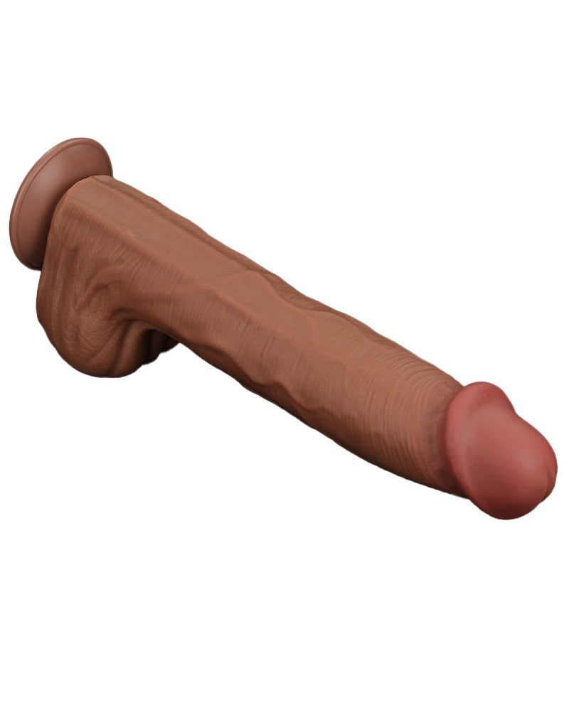 LoveToy - Sliding Skin Dildo - Lengte 36 cm - Bruin-Erotiekvoordeel.nl