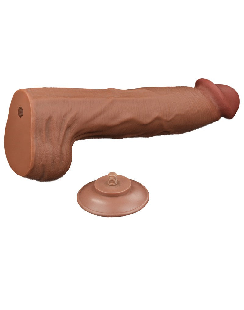 LoveToy - Sliding Skin Dildo - Lengte 36 cm - Bruin-Erotiekvoordeel.nl