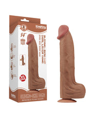 LoveToy - Sliding Skin Dildo - Lengte 36 cm - Bruin-Erotiekvoordeel.nl