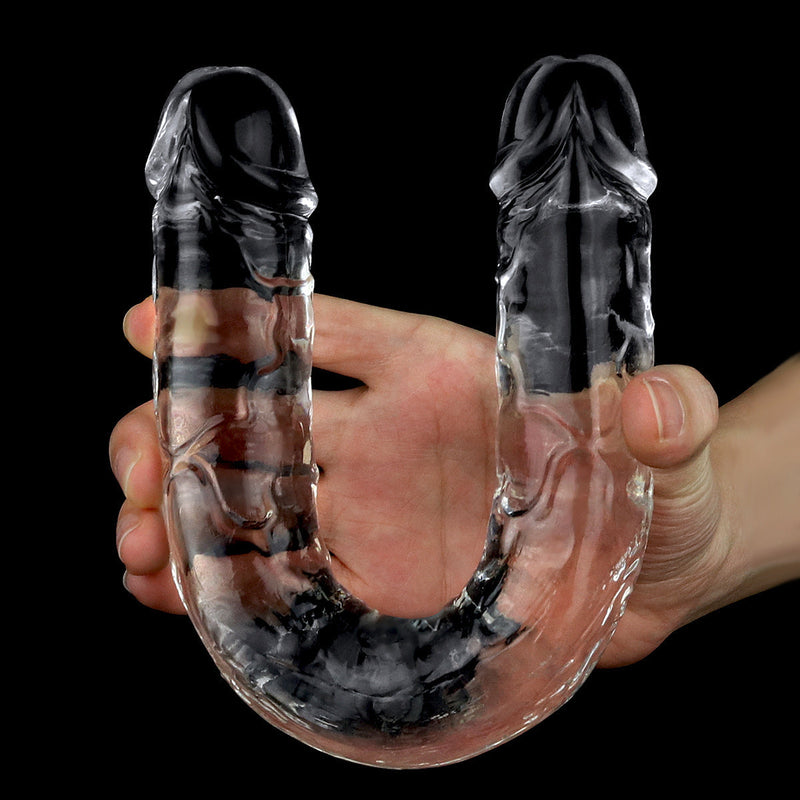 LoveToy - Flawless - Dubbele Dildo - 30 x 3,5 cm - Transparant-Erotiekvoordeel.nl