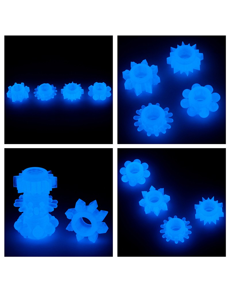 LoveToy - Lumino Play - Cockringen Set - 4-delig - Glow In The dark-Erotiekvoordeel.nl