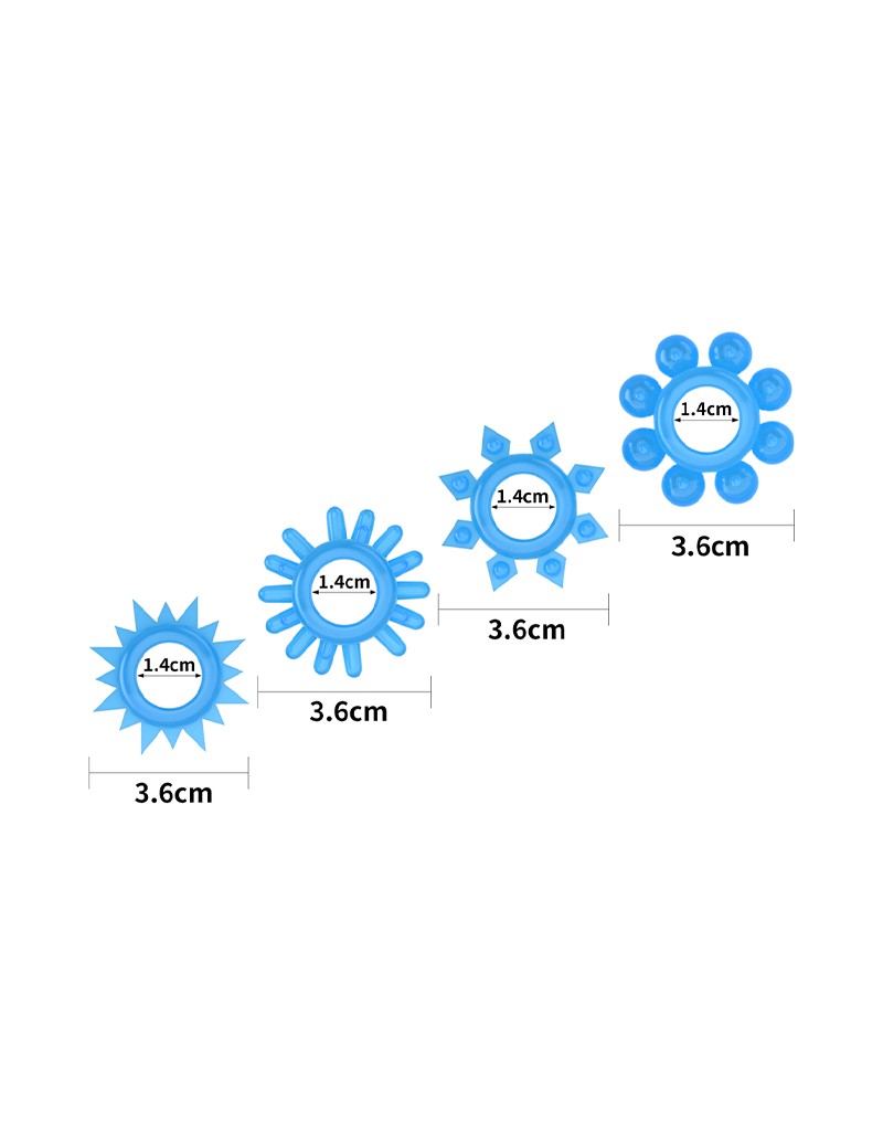 LoveToy - Lumino Play - Cockringen Set - 4-delig - Glow In The dark-Erotiekvoordeel.nl