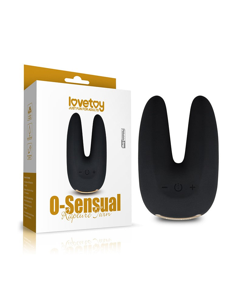LoveToy - O-Sensual Rapture Twin - Clitoris of Tepel Vibrator - Zwart-Erotiekvoordeel.nl