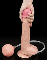 LoveToy - Realistische Squirt Dildo 28 cm - Waterbestendige PVC Dildo in Nude kleur met Squirt functie-Erotiekvoordeel.nl