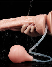 LoveToy - Realistische Squirt Dildo 28 cm - Waterbestendige PVC Dildo in Nude kleur met Squirt functie-Erotiekvoordeel.nl