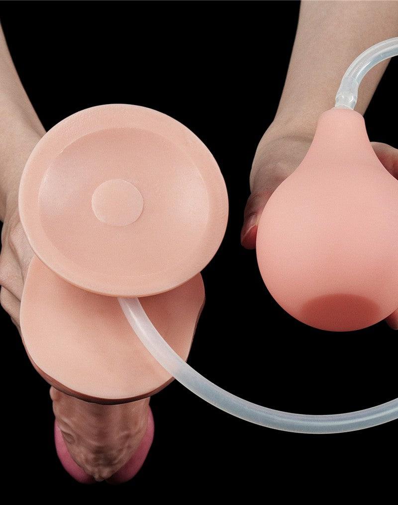 LoveToy - Realistische Squirt Dildo 28 cm - Waterbestendige PVC Dildo in Nude kleur met Squirt functie-Erotiekvoordeel.nl