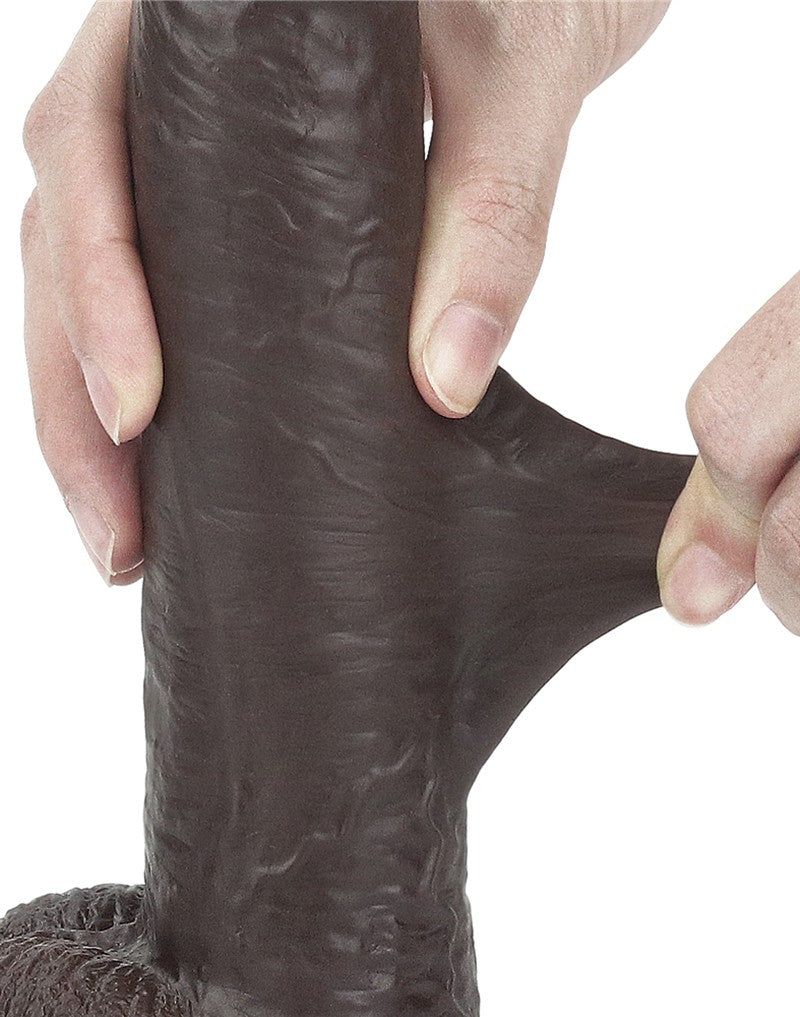 LoveToy - Realistische XXL Dildo Met Zuignap 23 x 4 cm - Bruin-Erotiekvoordeel.nl