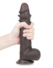 LoveToy - Realistische XXL Dildo Met Zuignap 23 x 4 cm - Bruin-Erotiekvoordeel.nl